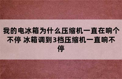 我的电冰箱为什么压缩机一直在响个不停 冰箱调到3档压缩机一直响不停